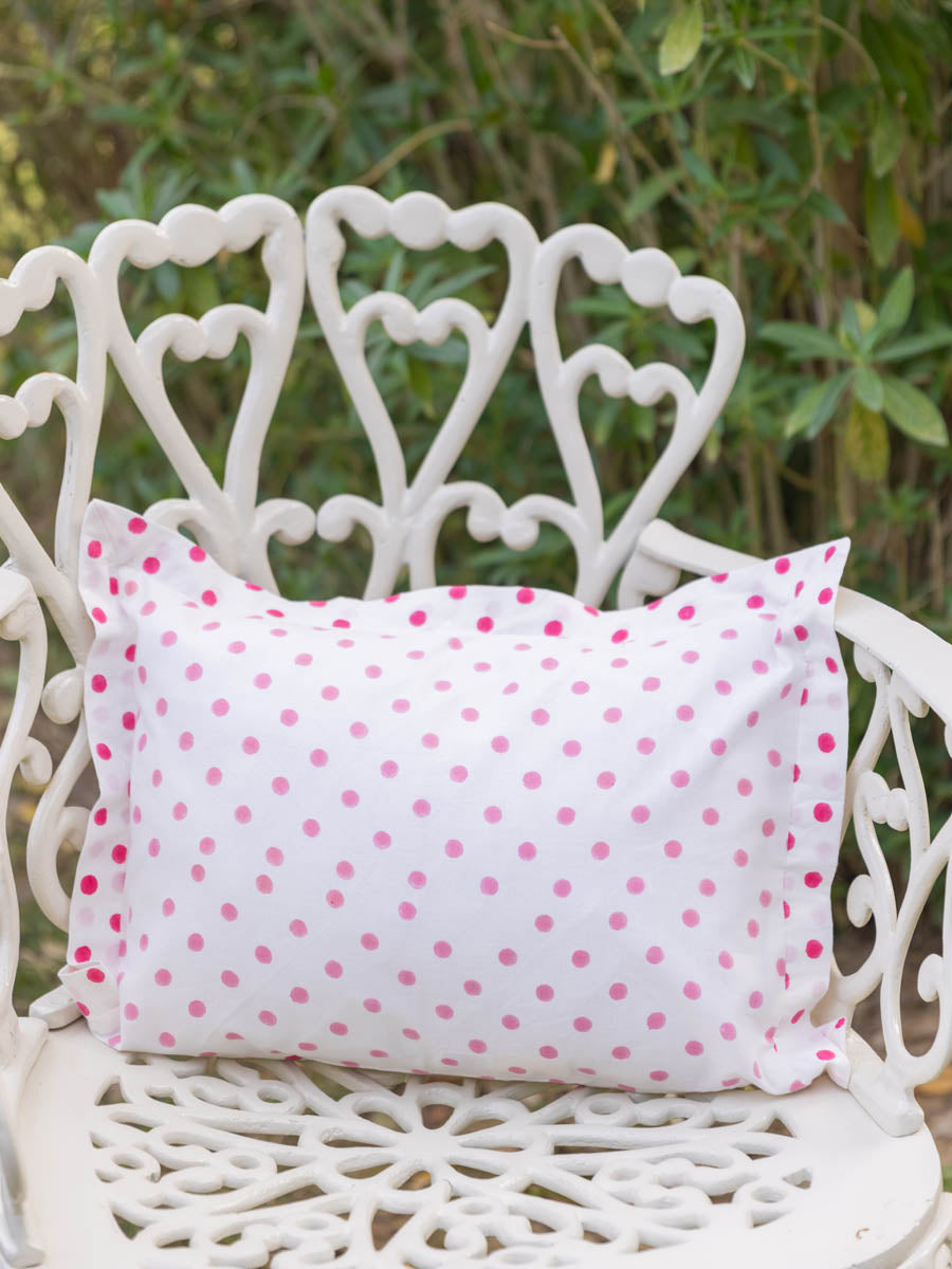 Polka Paradise Hand Block Printed Cotton Infant Pillow | Pinklay